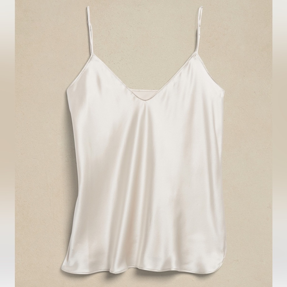 Banana republic 100% silk BLISS SILK CAMISOLE white small